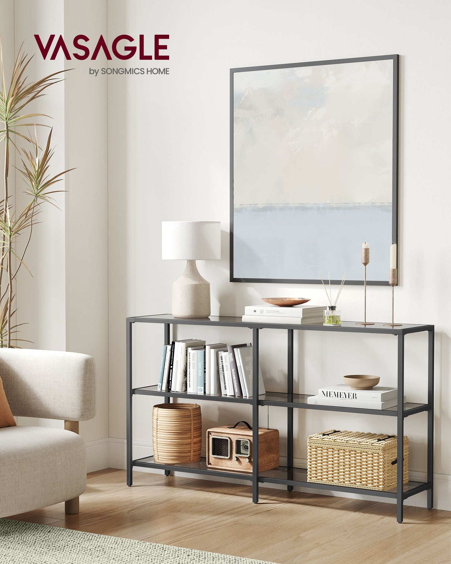 51.2 Inch Console Table with 3 Shelves