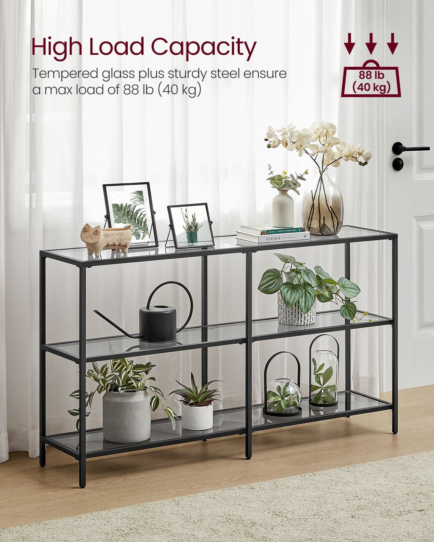 51.2 Inch Console Table with 3 Shelves