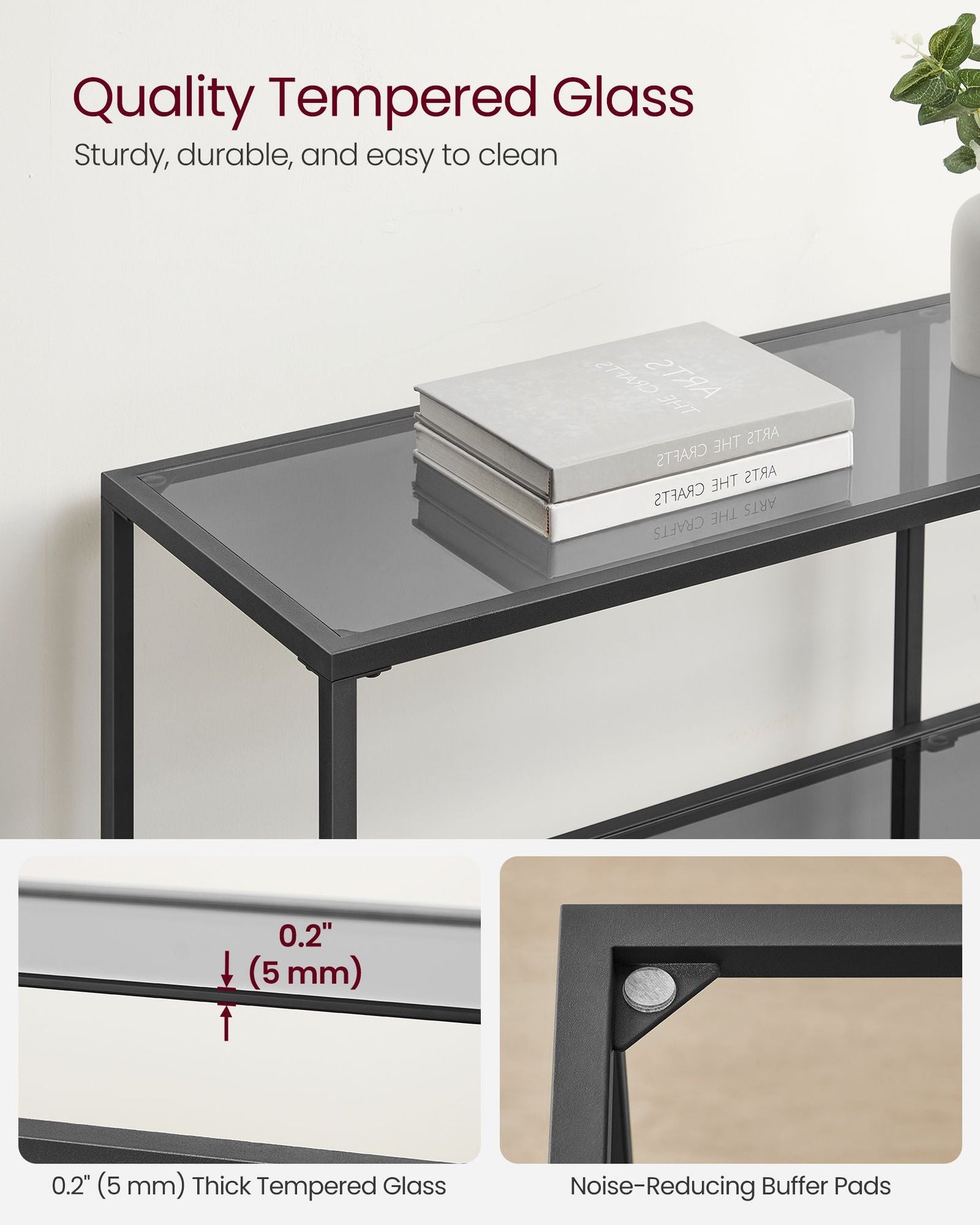 51.2 Inch Console Table with 3 Shelves