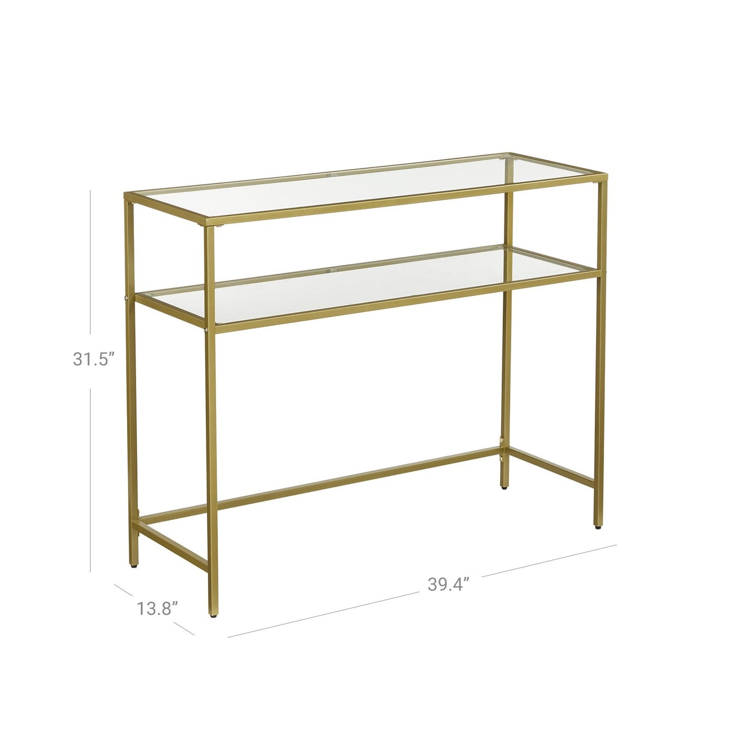 Gold Console Table with Shelf