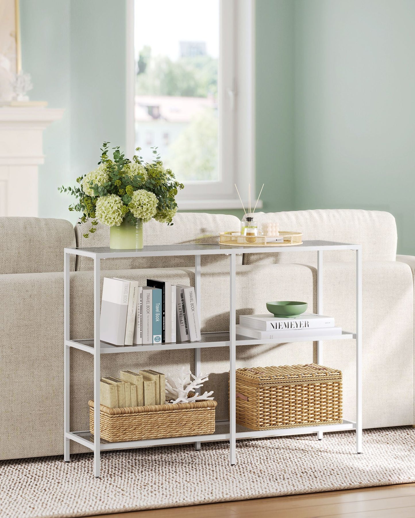 39.4 Inch Console Table with 3 Shelves