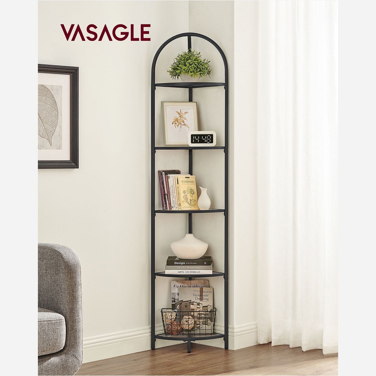 5-Tier Corner Bookshelf
