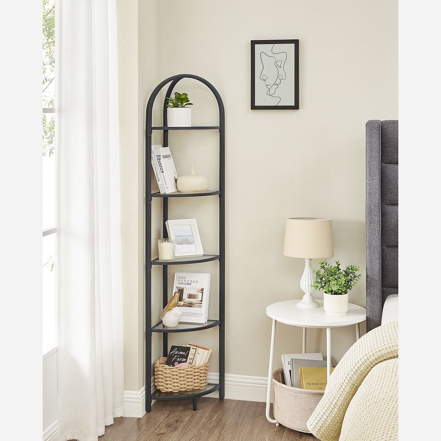 5-Tier Corner Bookshelf