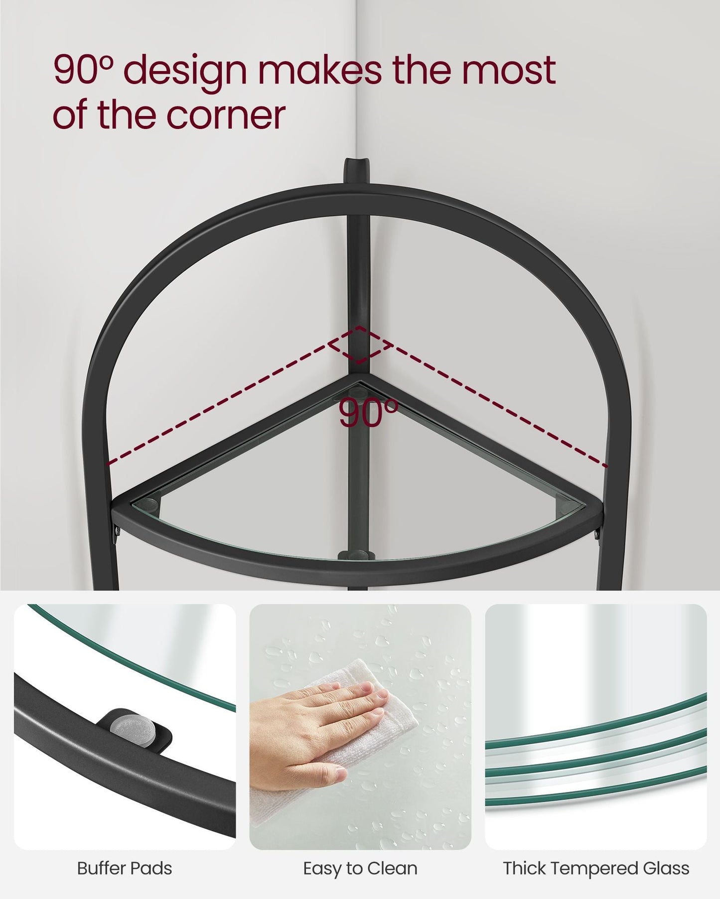 3-Tier Corner Shelf Stand