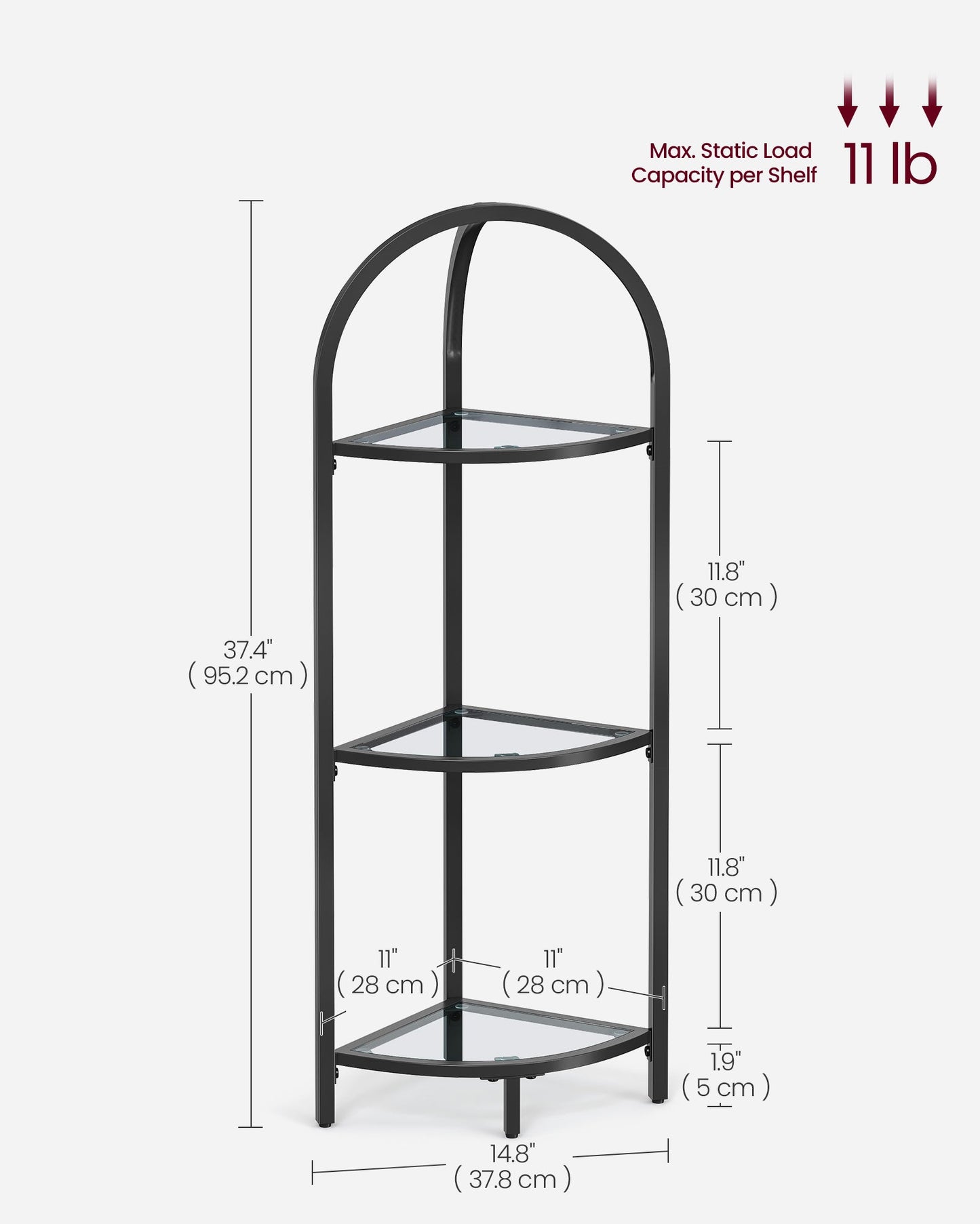 3-Tier Corner Shelf Stand