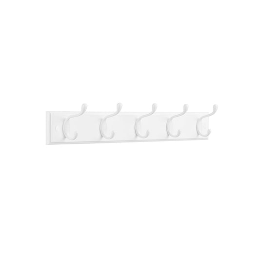 Wall-Mounted Coat Rack with 5 Dual Metal Hooks
