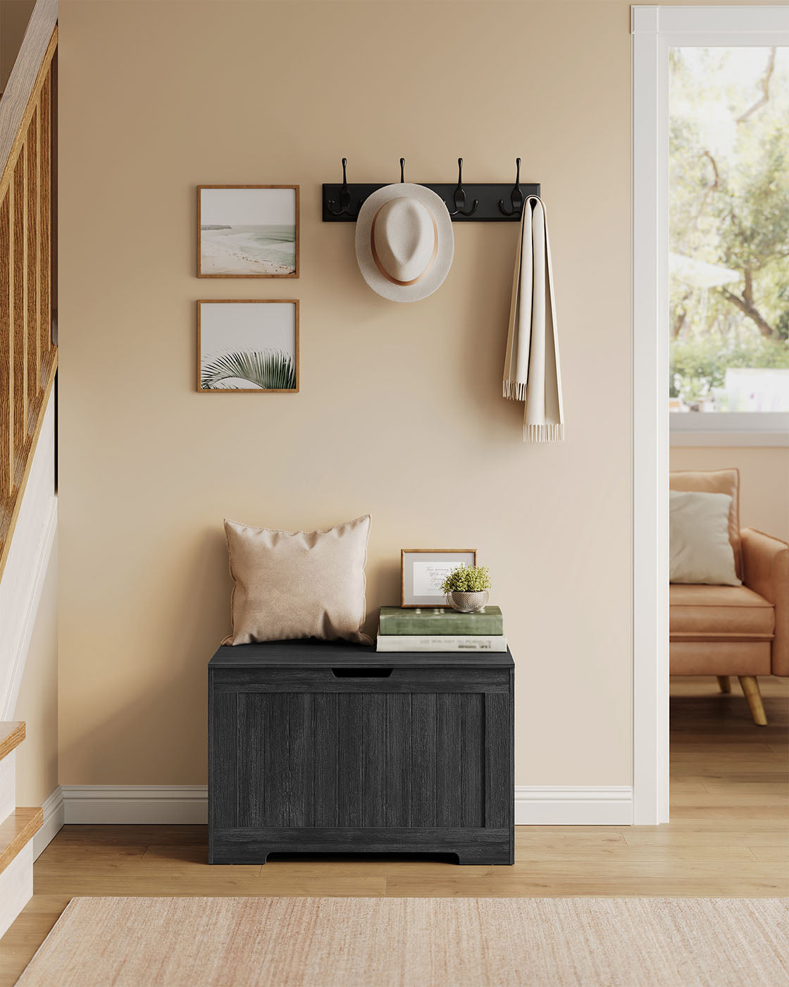 29.9 Inches Width Storage Chest with 2 Safety Hinges