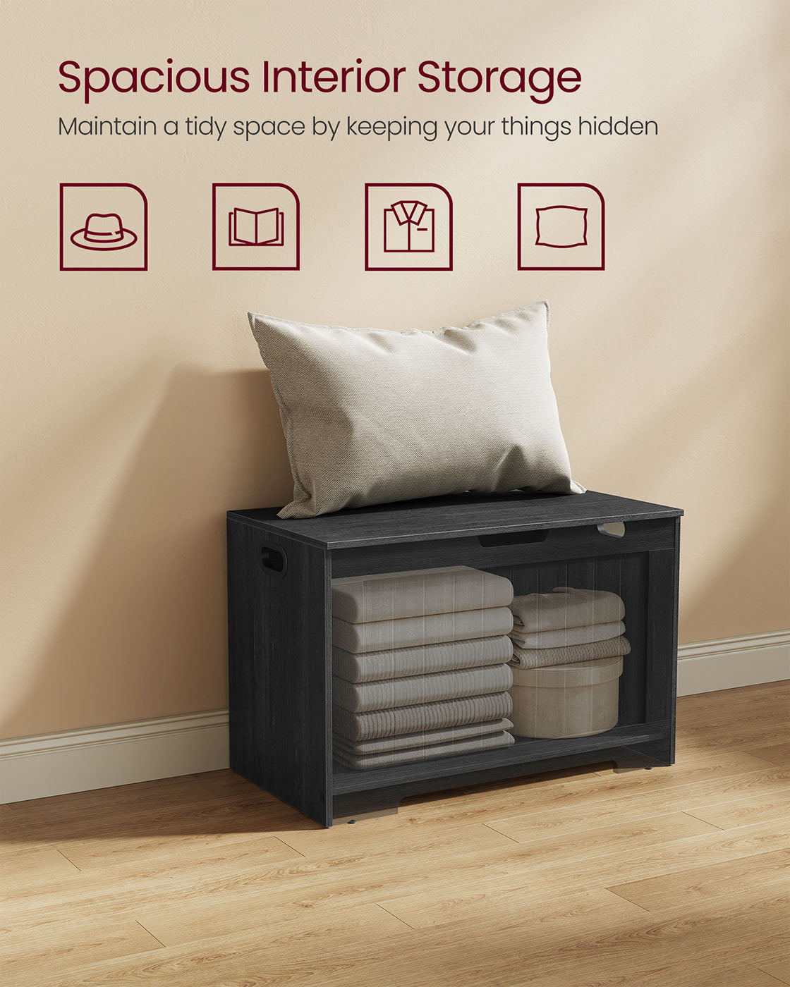 29.9 Inches Width Storage Chest with 2 Safety Hinges