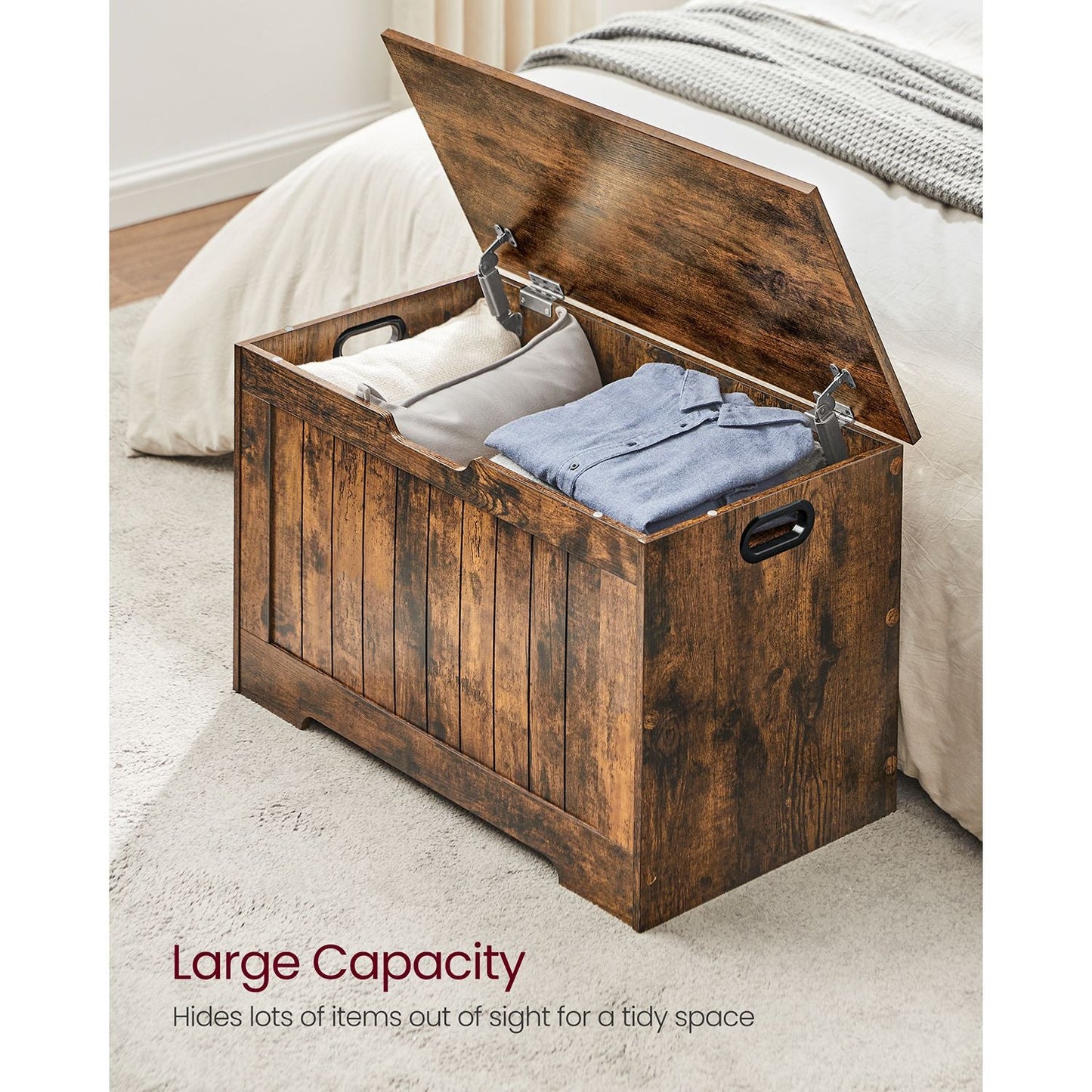 Storage Chest with 2 Safety Hinges