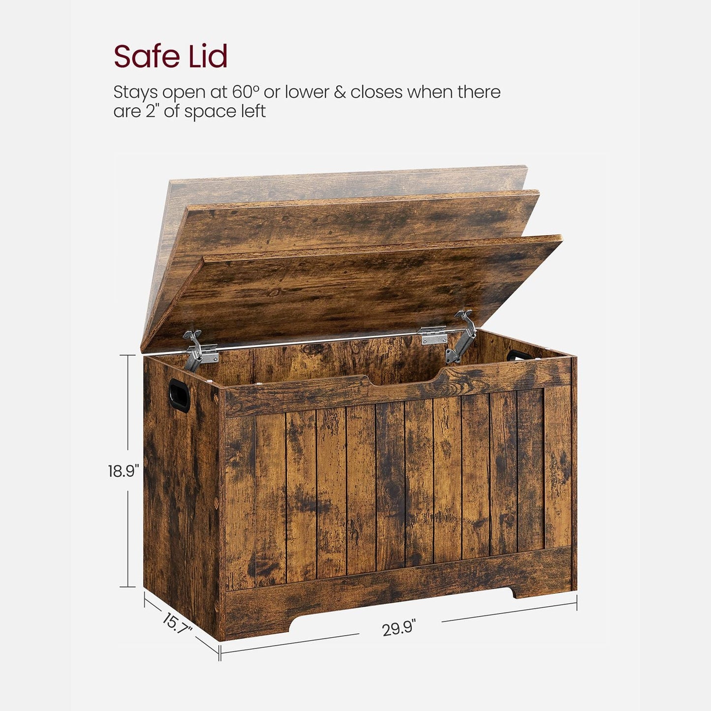 Storage Chest with 2 Safety Hinges