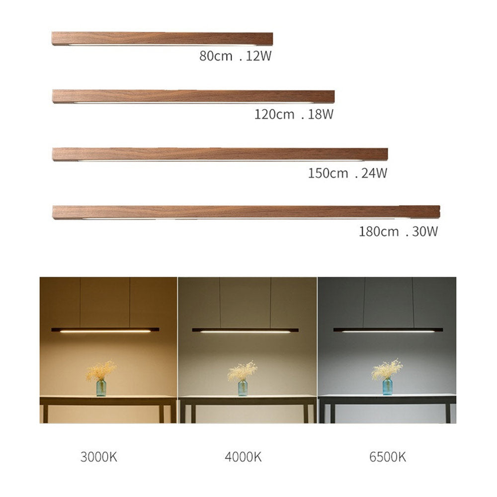 LINDÖ Wood Dimmable Linear Pendant Light
