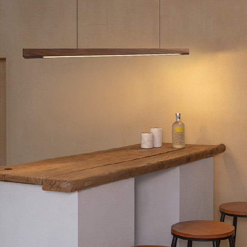 LINDÖ Wood Dimmable Linear Pendant Light