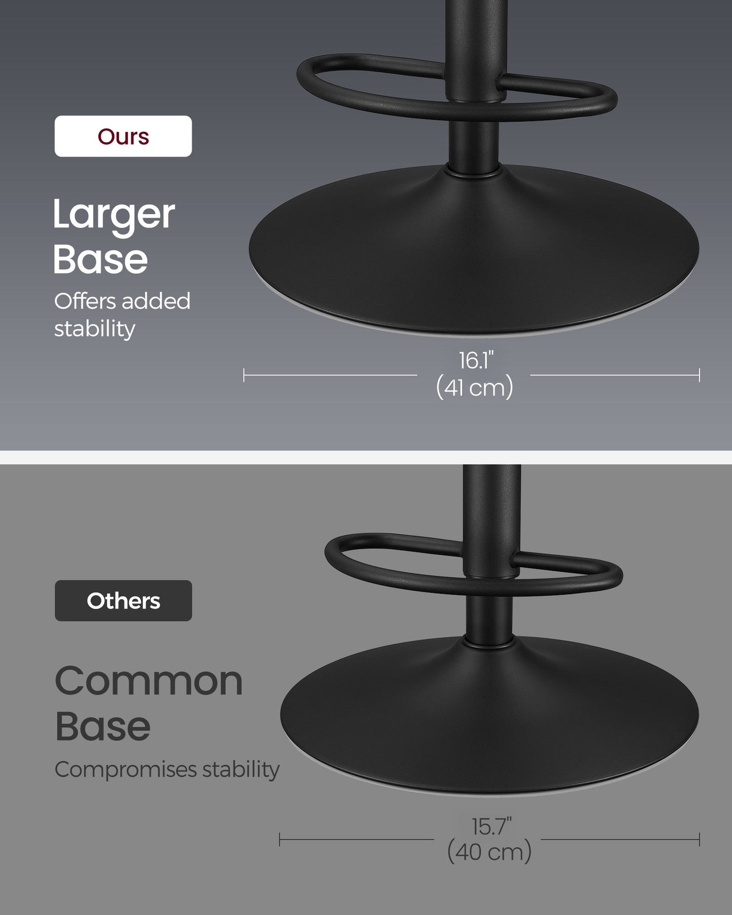 Bar Stools, Set of 2 Swivel Bar Chairs, Adjustable Height, Caramel Brown