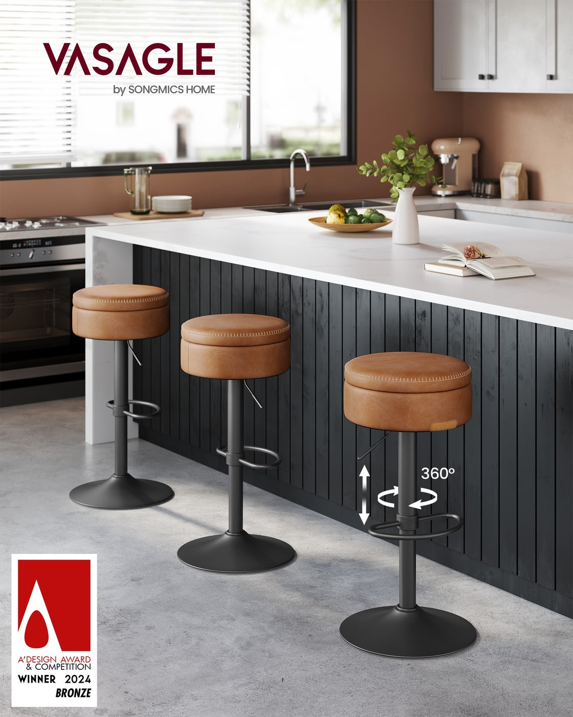 EKHO Collection - 360° Swivel Bar Stool