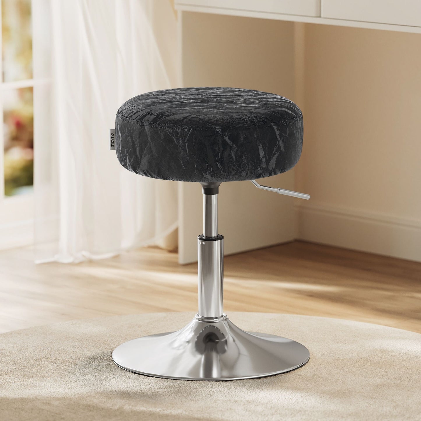 Adjustable Vanity Stool, Makeup Vanity Chair, Cream White