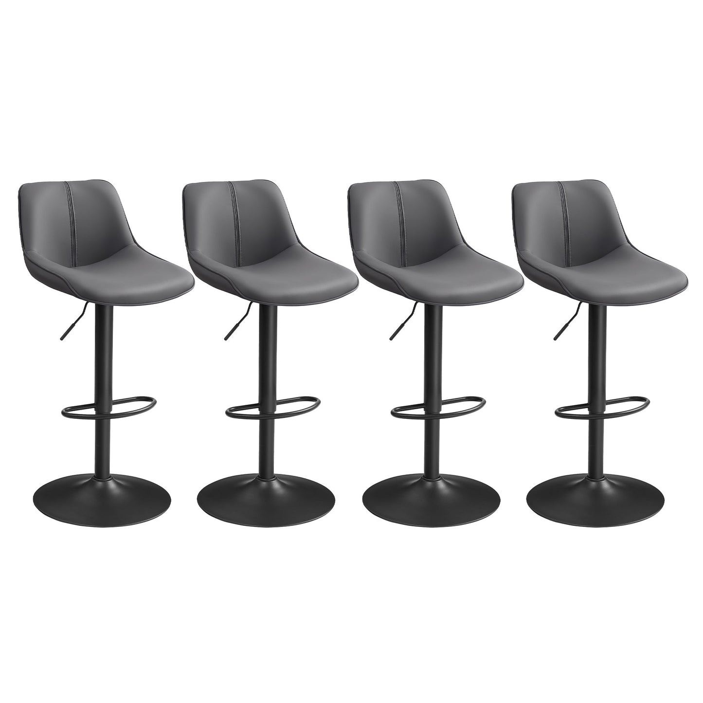Bar Stools Set of 4, Adjustable Height Swivel Barstools, Caramel Brown