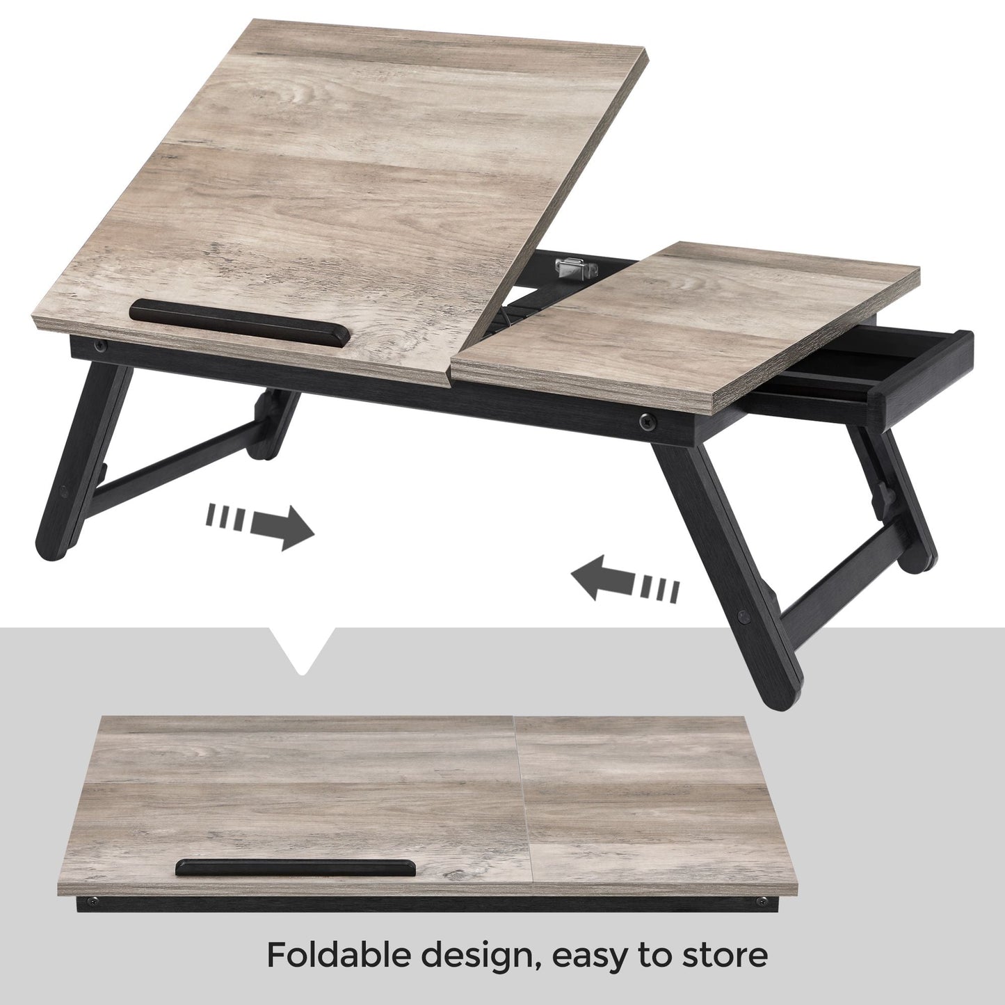Laptop Desk for Bed or Sofa with Adjustable Tilting Top