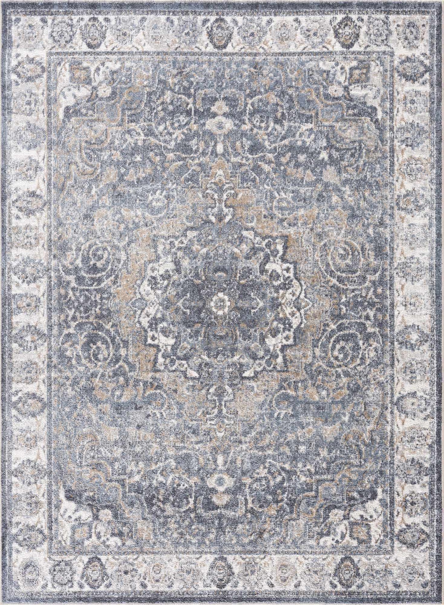 Aurum Blue Washable Area Rug