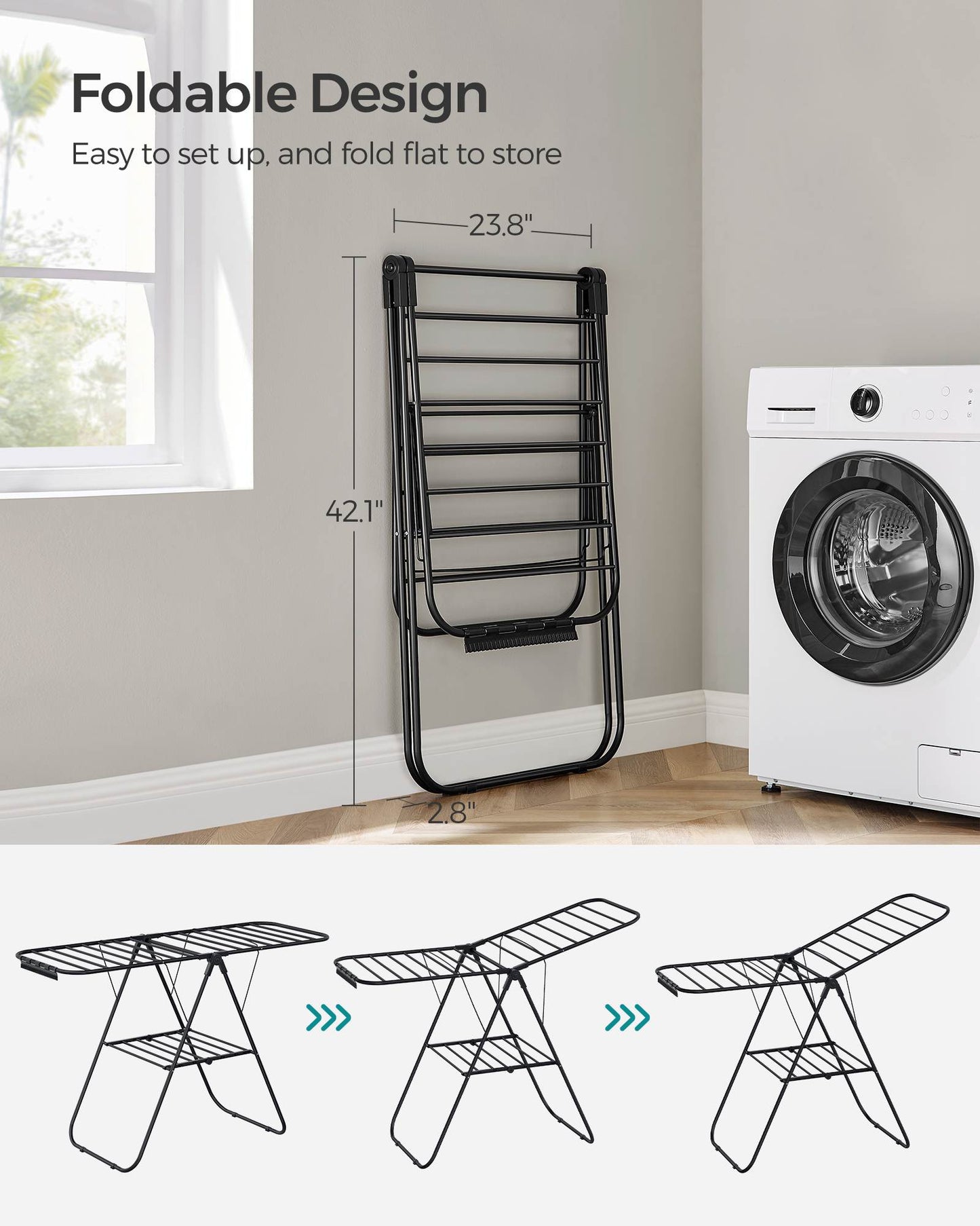Clothes Drying Rack with Sock Clips