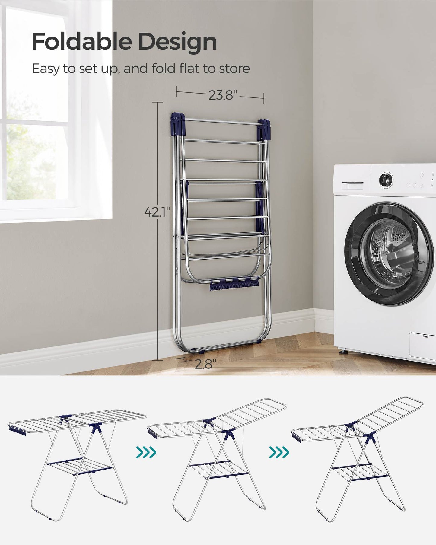 Clothes Drying Rack with Bonus Sock Clips