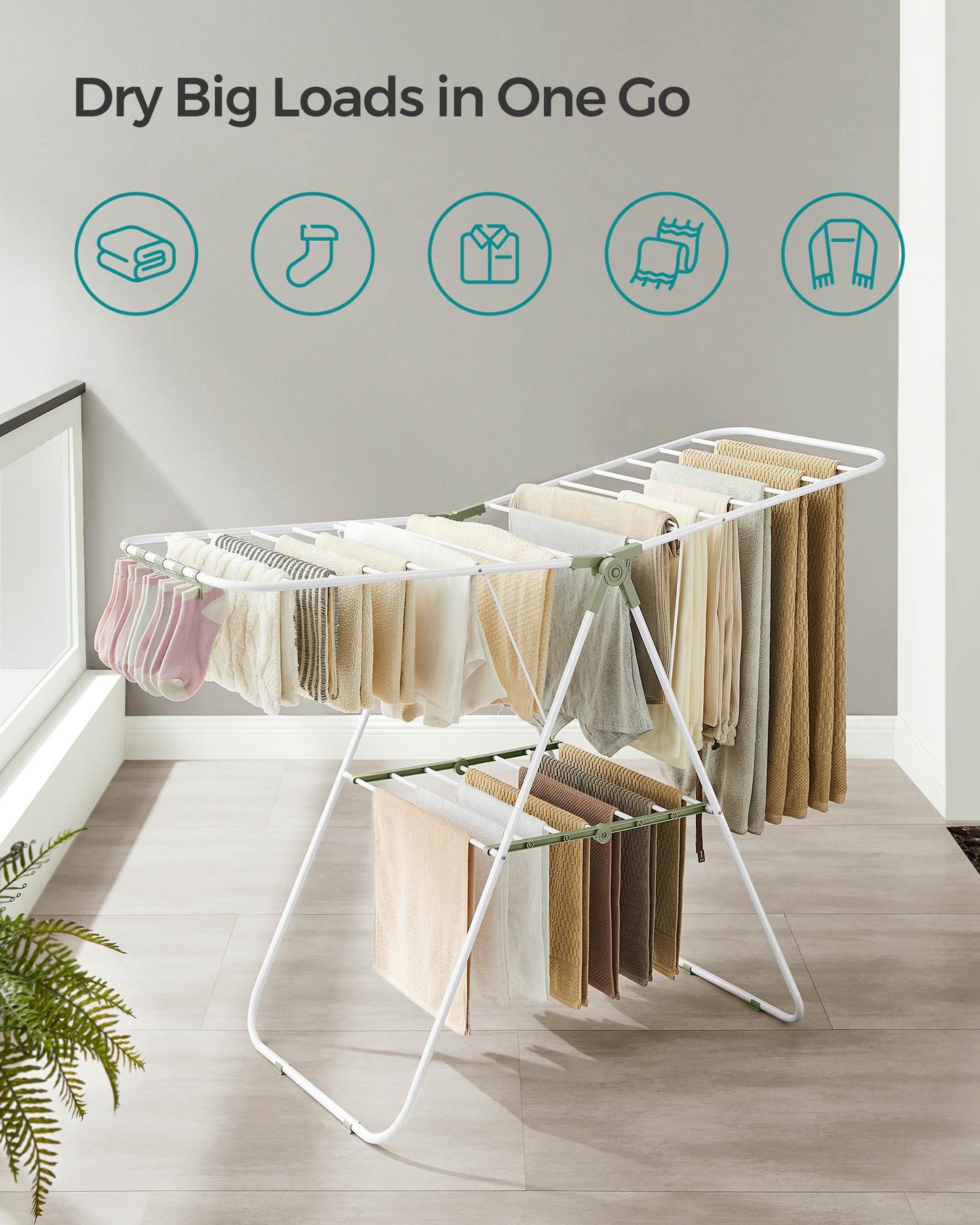 Clothes Drying Rack with Sock Clips