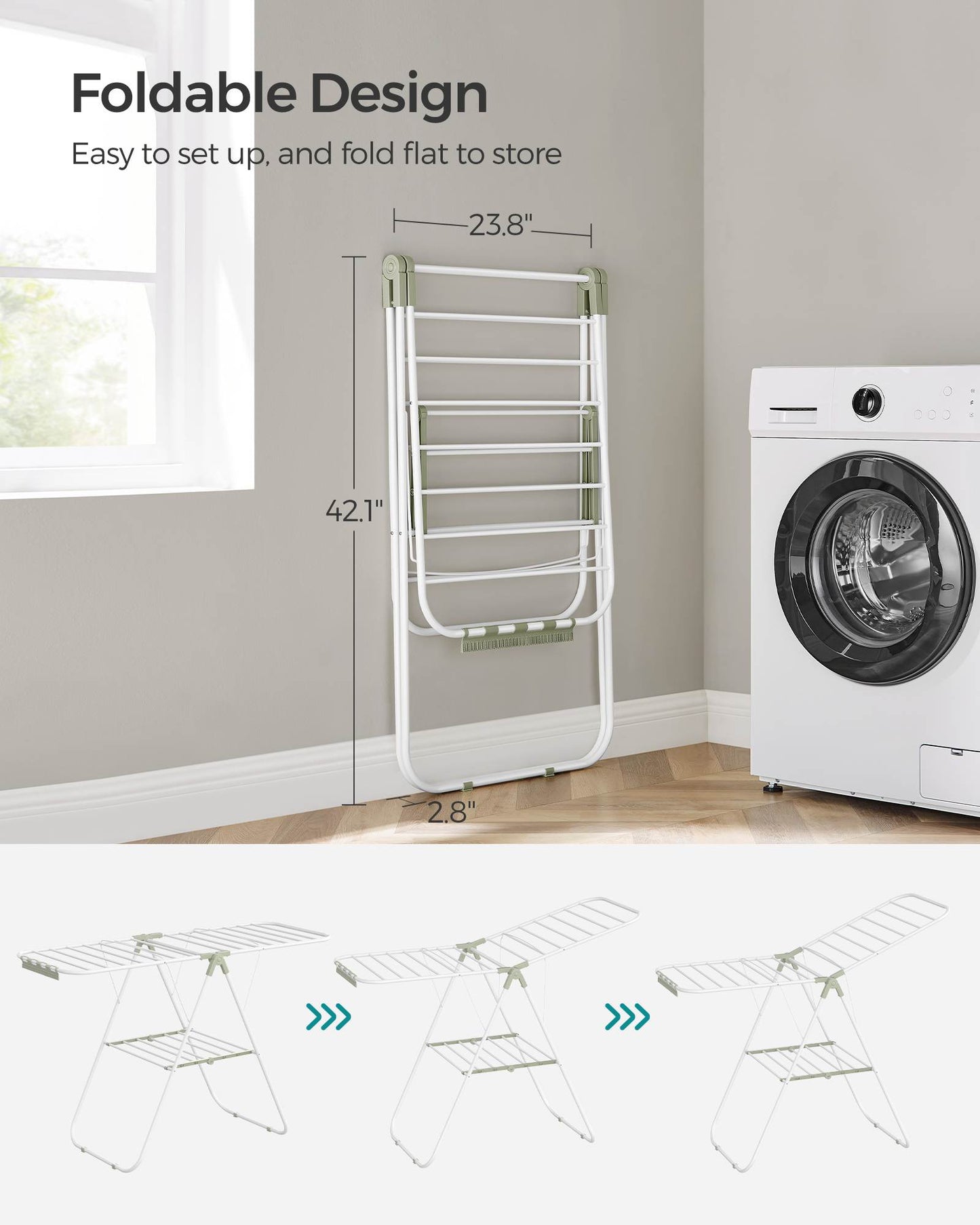 Clothes Drying Rack with Sock Clips