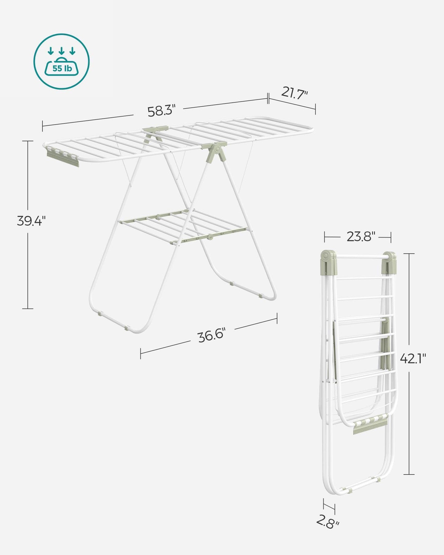 Clothes Drying Rack with Sock Clips