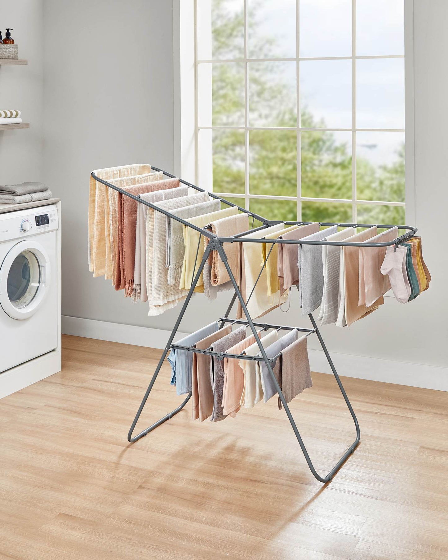 Clothes Drying Rack with Sock Clips