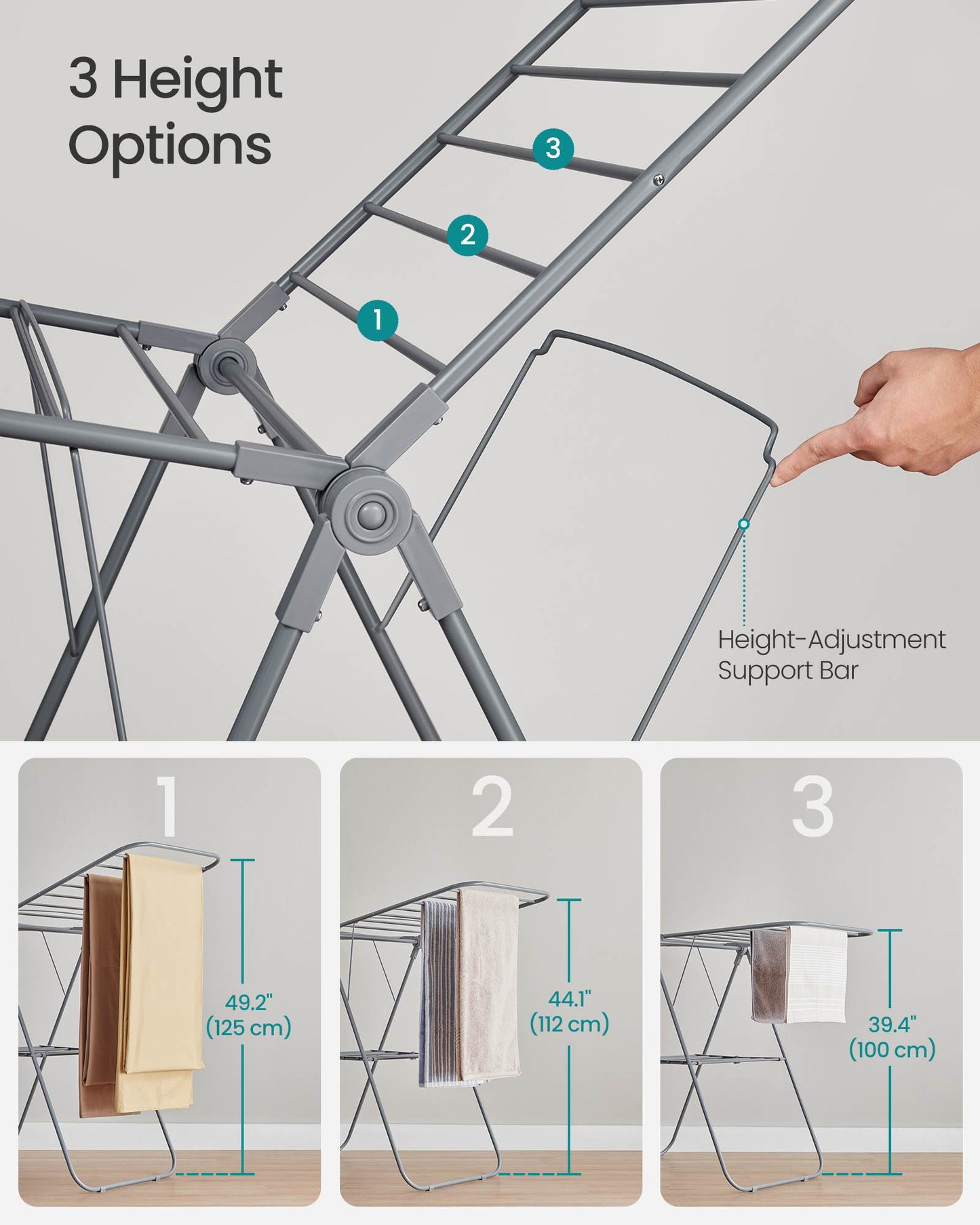 Clothes Drying Rack with Sock Clips