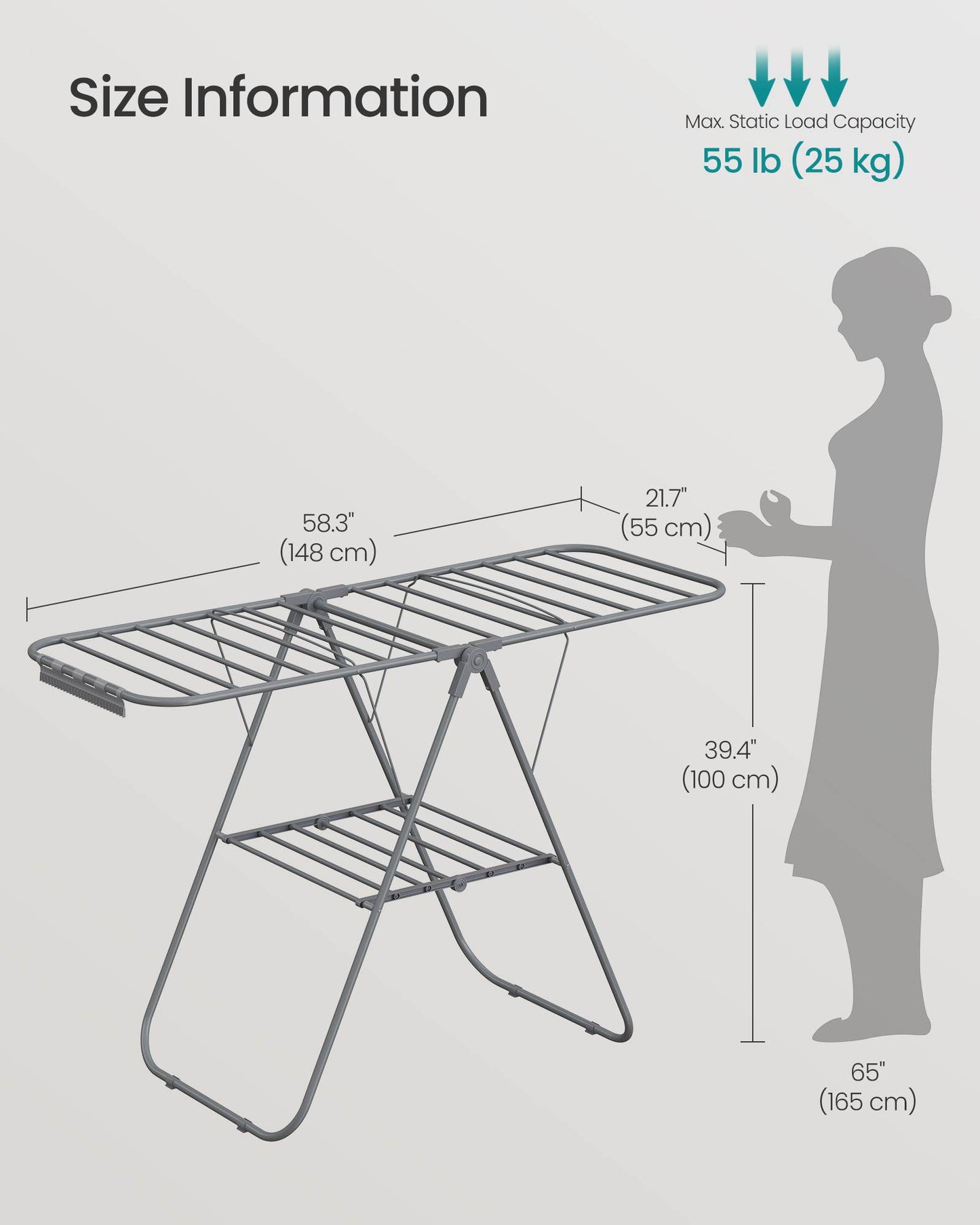 Clothes Drying Rack with Sock Clips