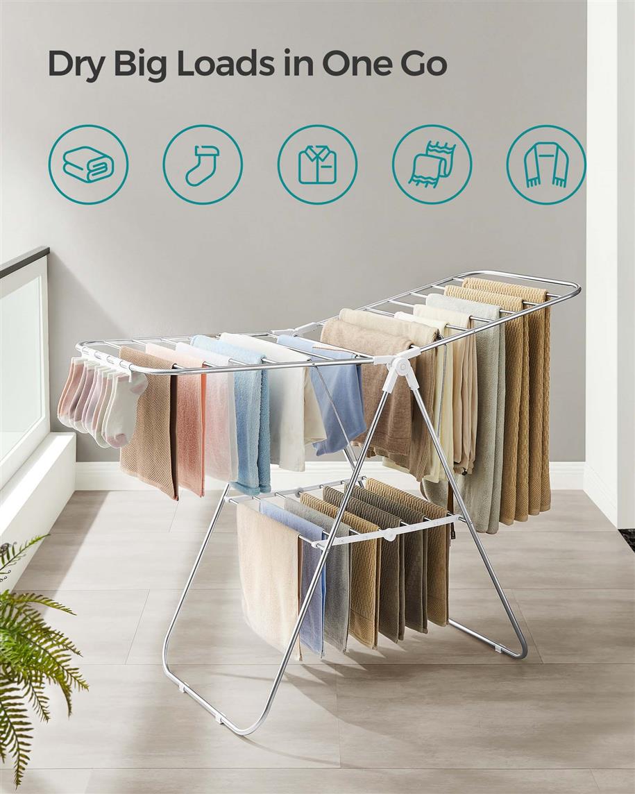 Clothes Drying Rack with Sock Clips
