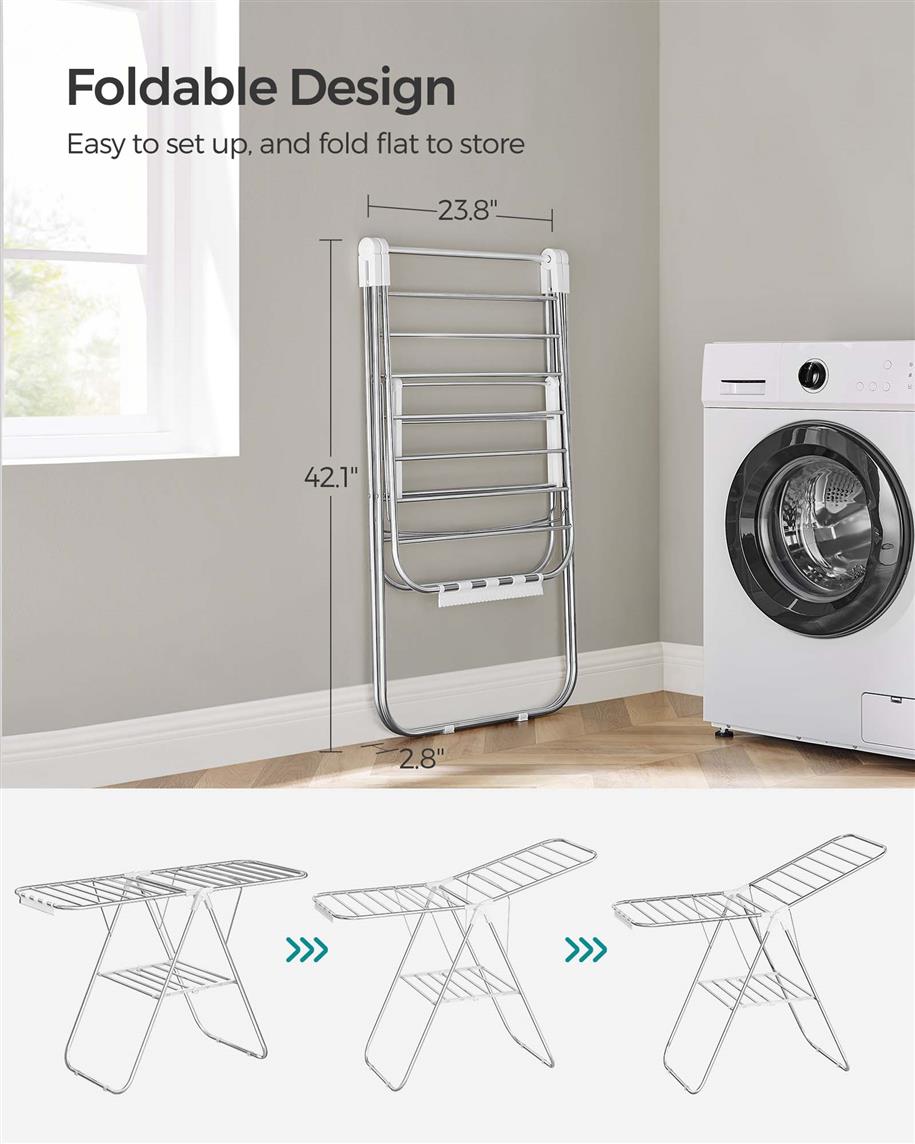 Clothes Drying Rack with Sock Clips