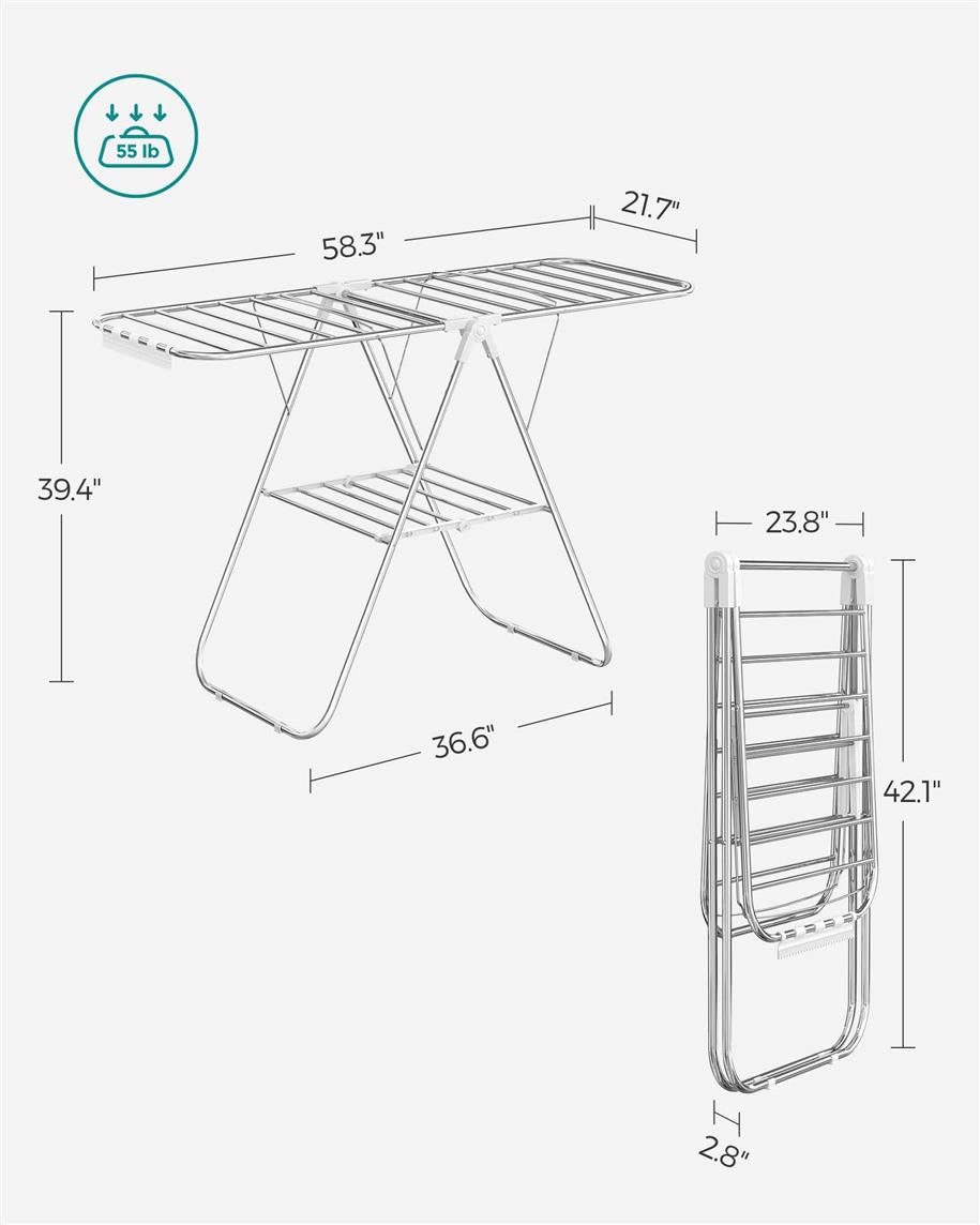 Clothes Drying Rack with Sock Clips