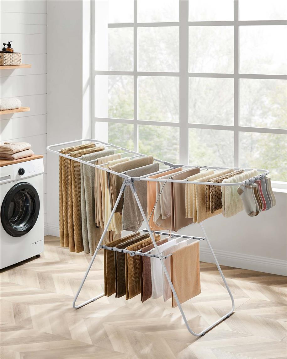 Clothes Drying Rack with Sock Clips