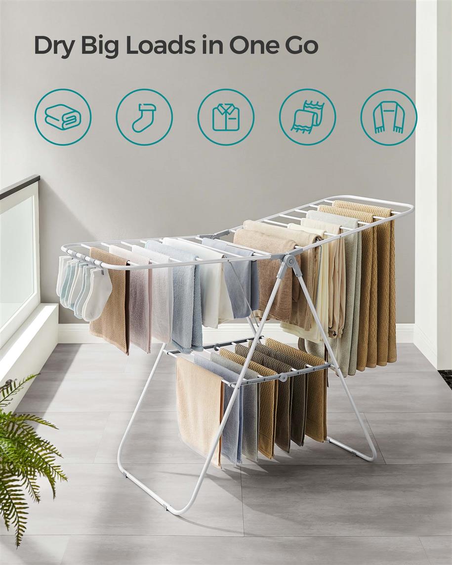 Clothes Drying Rack with Sock Clips