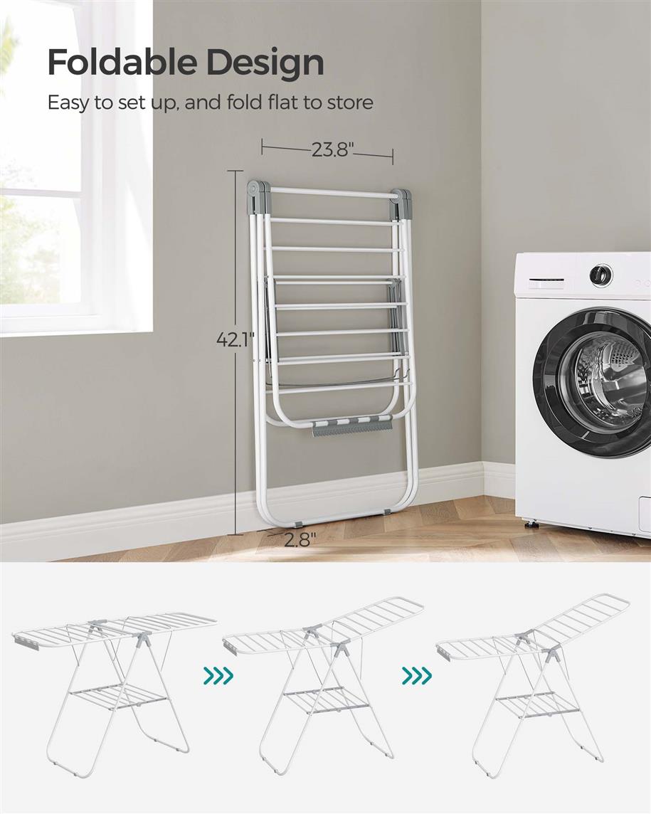 Clothes Drying Rack with Sock Clips