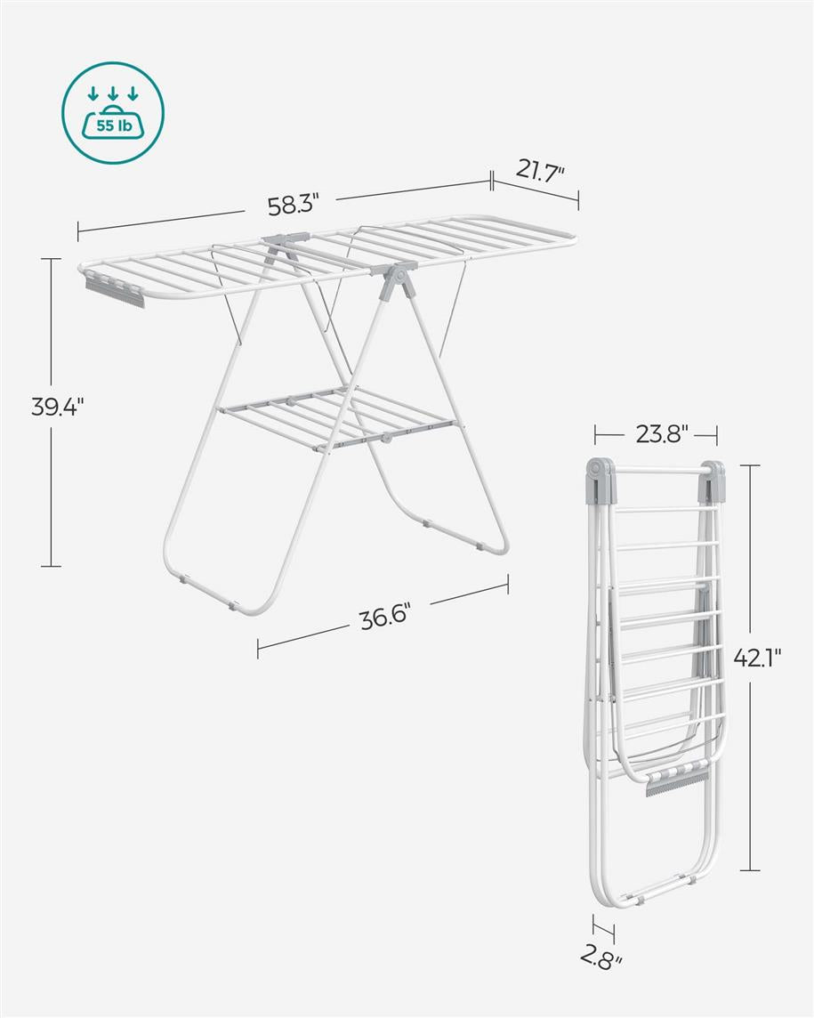 Clothes Drying Rack with Sock Clips