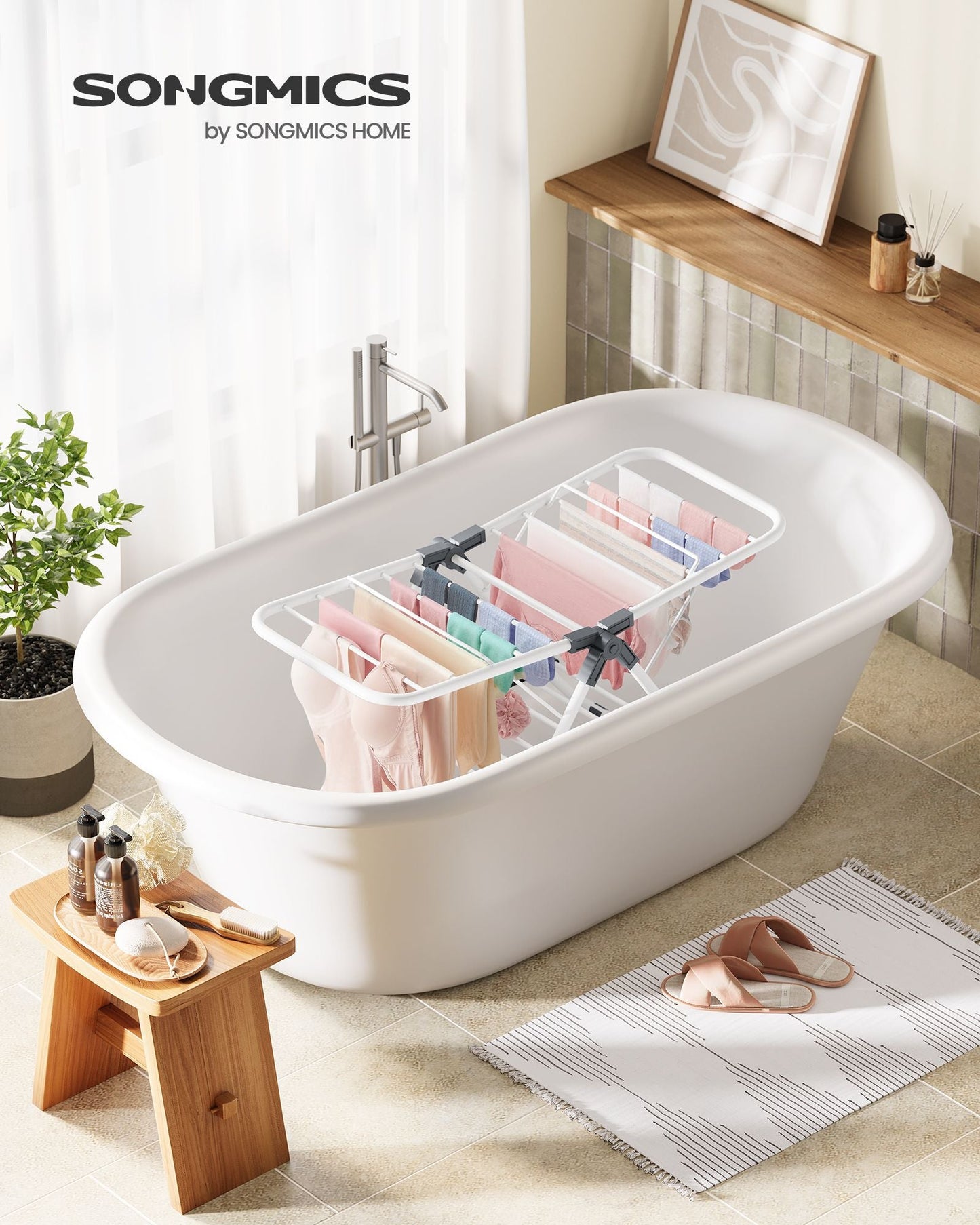 Small Foldable 2-Level Clothes Drying Rack