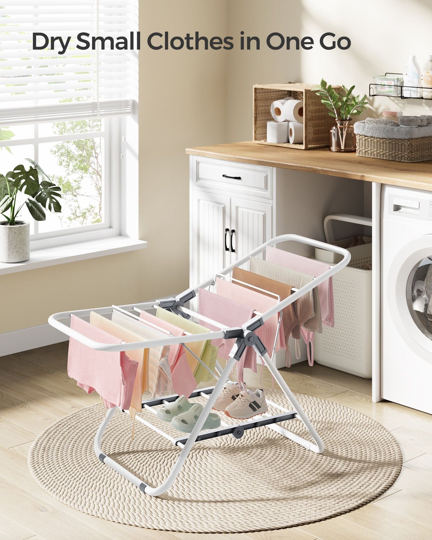 Small Foldable 2-Level Clothes Drying Rack