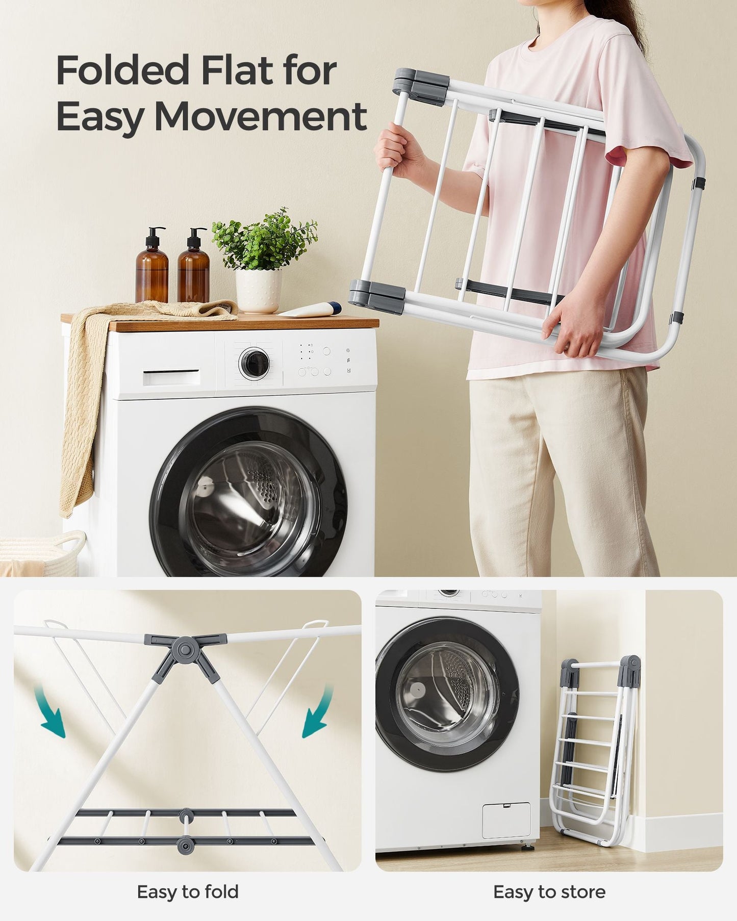 Small Foldable 2-Level Clothes Drying Rack