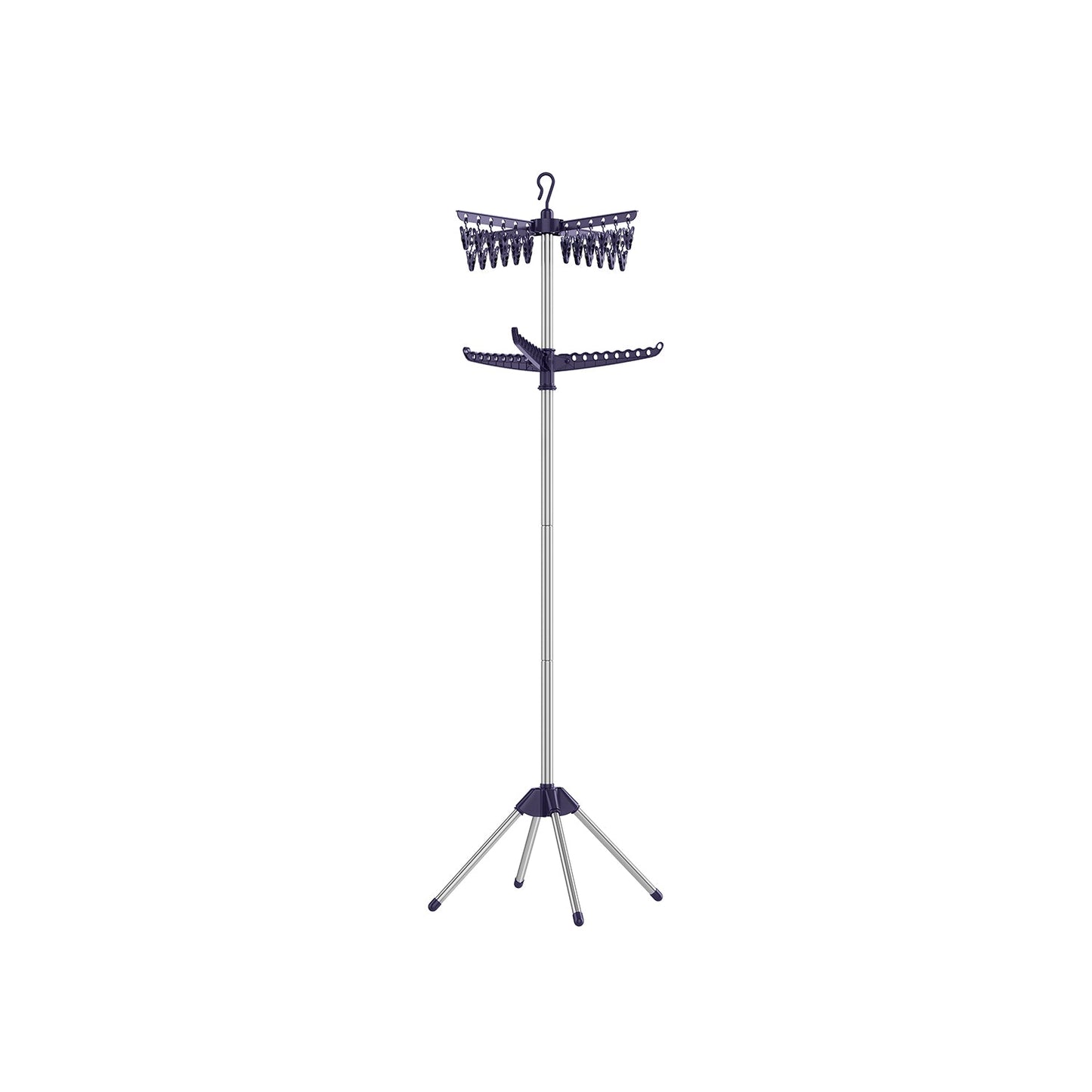 2-Tier Clothes Drying Rack Blue and Silver