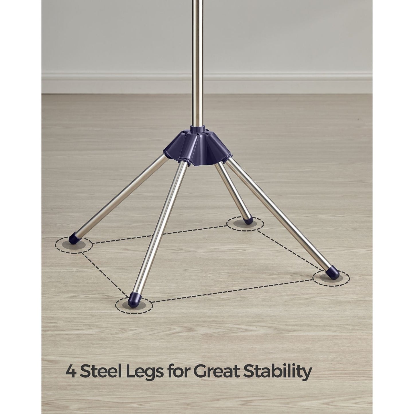 2-Tier Clothes Drying Rack Blue and Silver