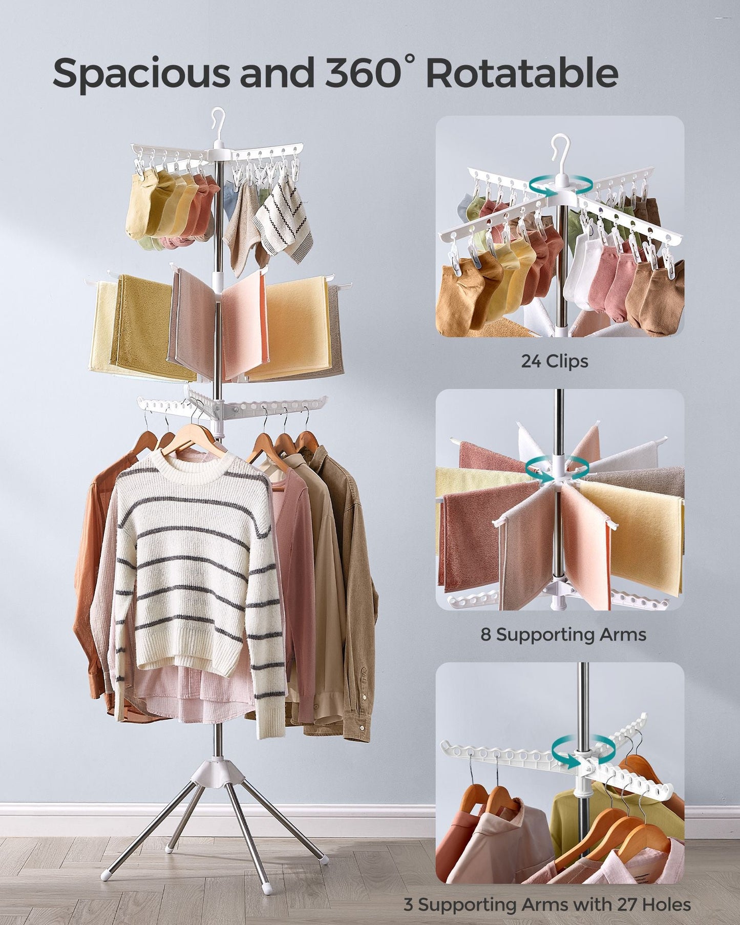 3-Tier 82.7-Inch Clothes Drying Rack