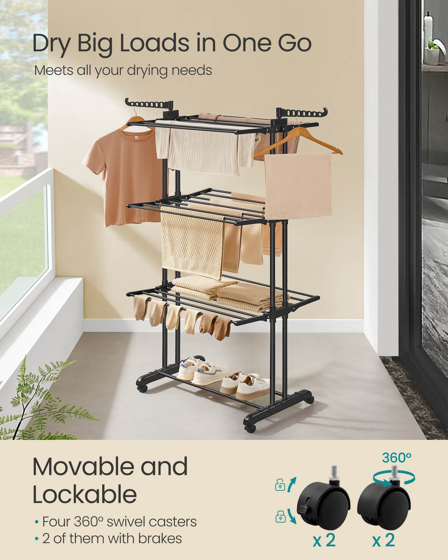 4-Tier Clothes Drying Rack Stand