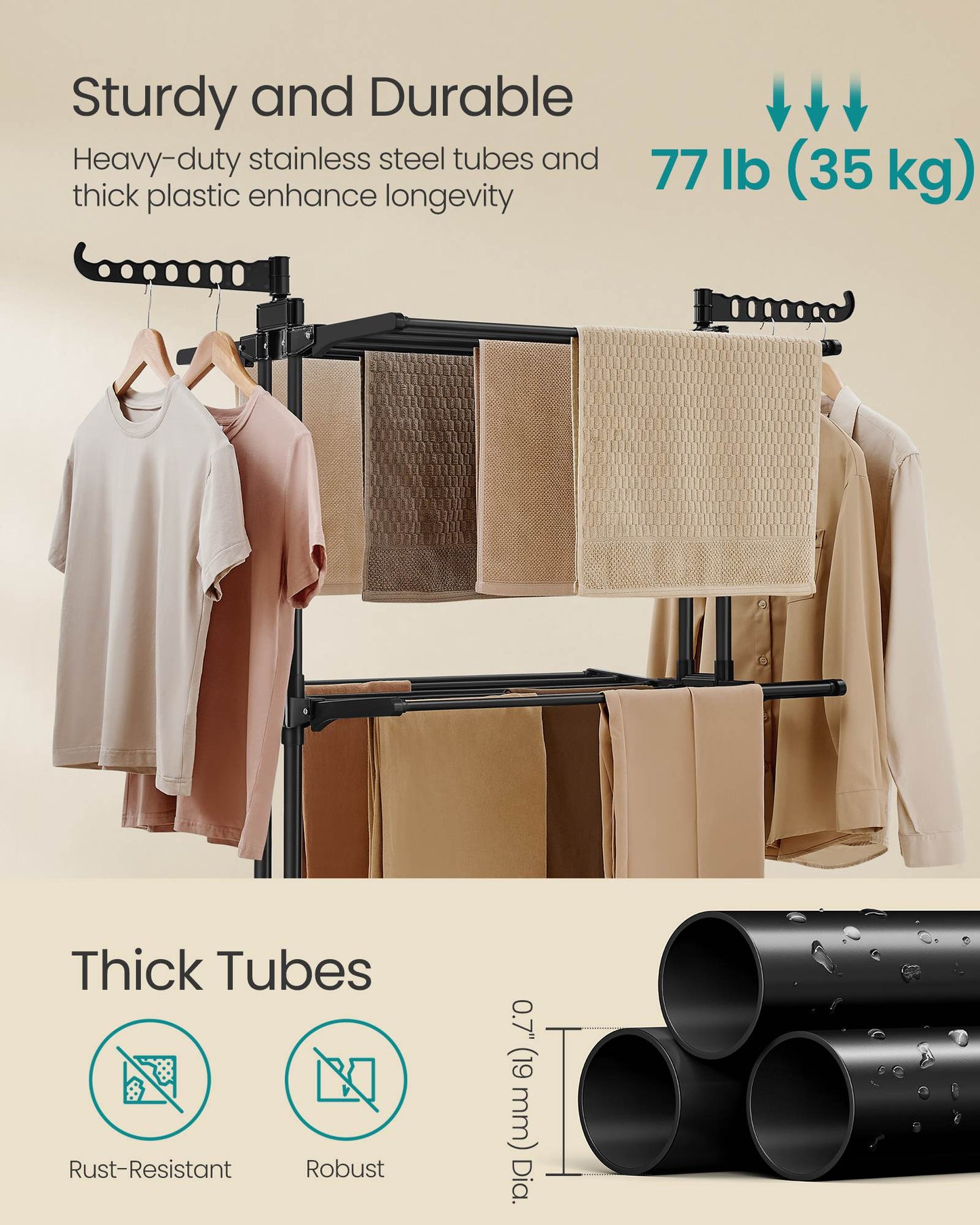 4-Tier Clothes Drying Rack Stand