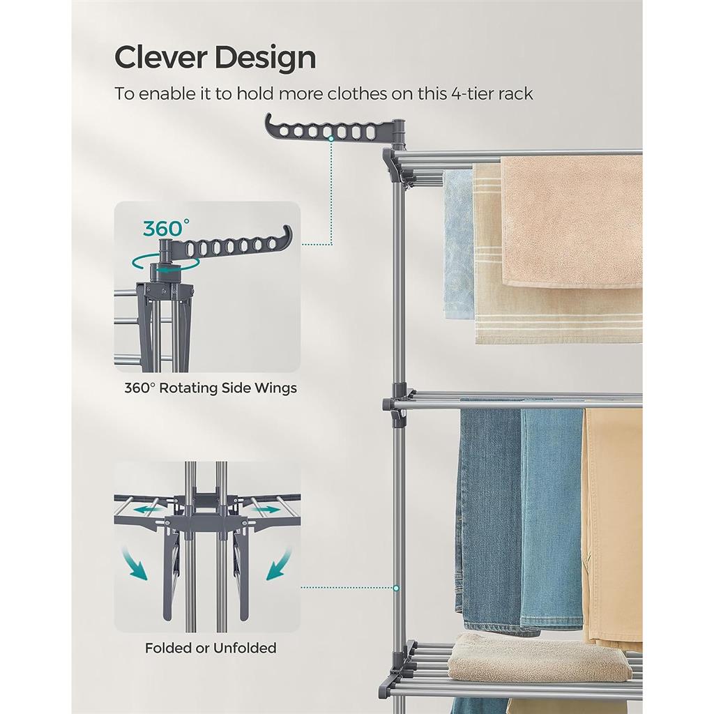 4-Tier Clothes Drying Rack Stand