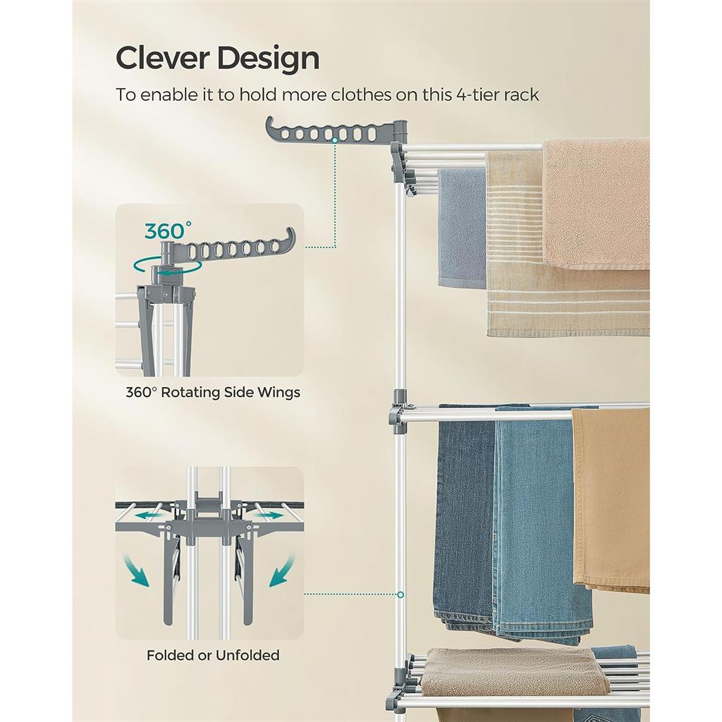 4-Tier Clothes Drying Rack Stand