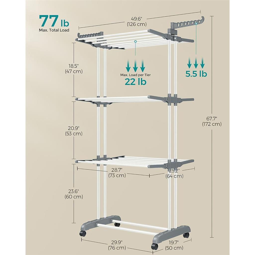 4-Tier Clothes Drying Rack Stand