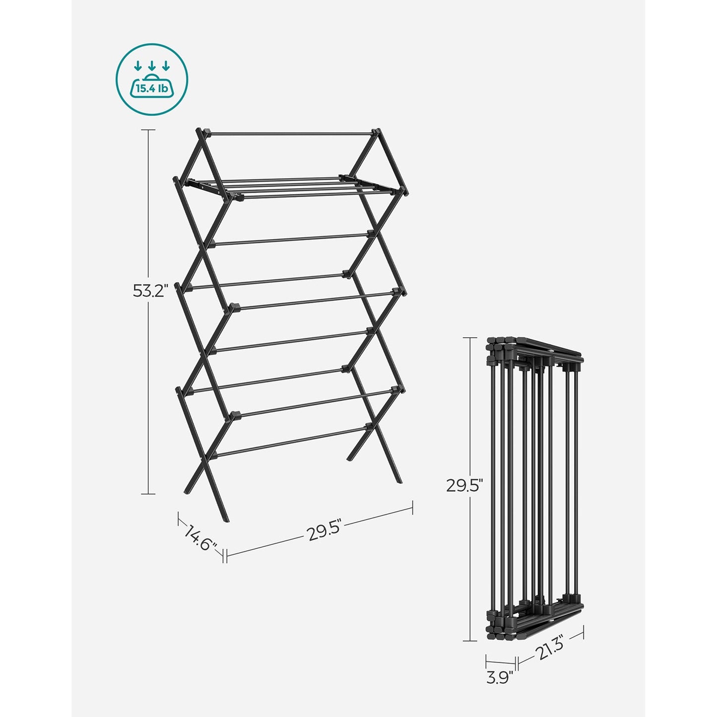 Foldable Clothes Drying Rack with Steel Frame