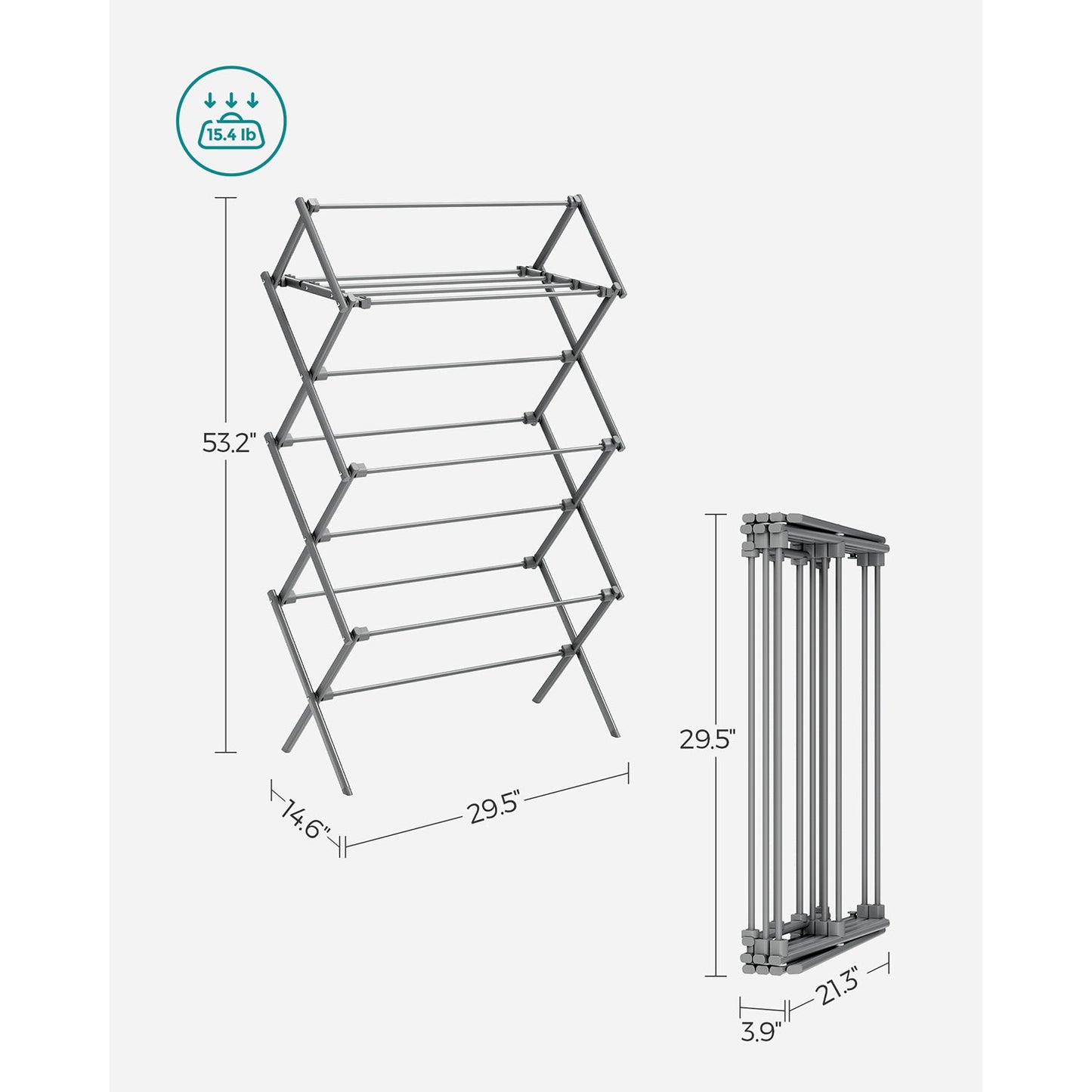 Foldable Clothes Drying Rack with Steel Frame